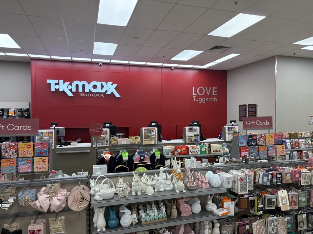Commercial retail interior painting at TK Maxx Tuggerah NSW by Australian Mega Colours